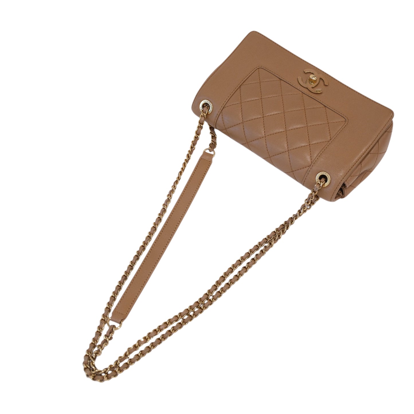 Chanel Mademoisell Small Beige Flap Bag
