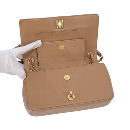 Chanel Mademoisell Small Beige Flap Bag