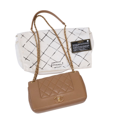 Chanel Mademoisell Small Beige Flap Bag