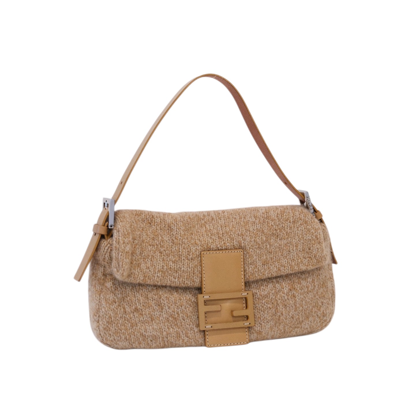 Fendi Mama Baguette Wool Shoulder Bag