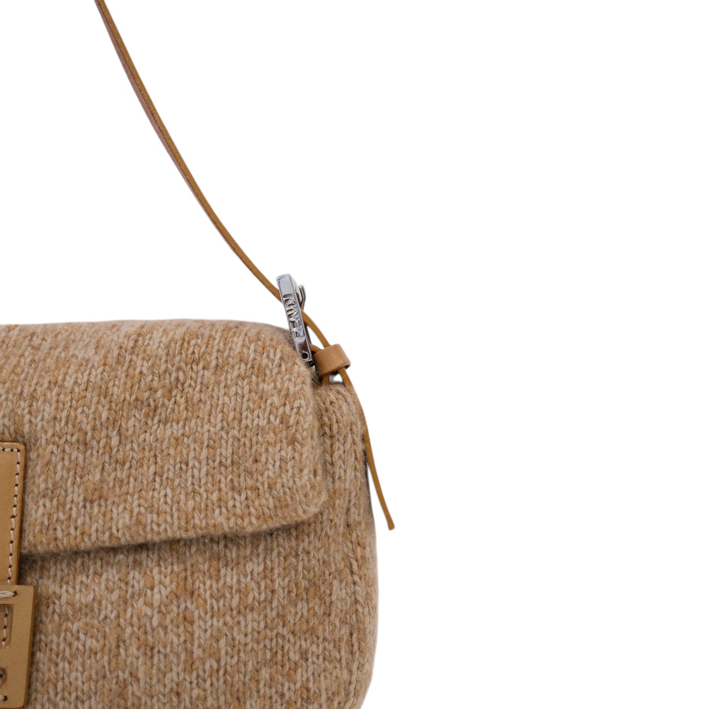 Fendi Mama Baguette Wool Shoulder Bag