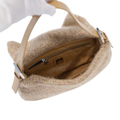 Fendi Mama Baguette Wool Shoulder Bag