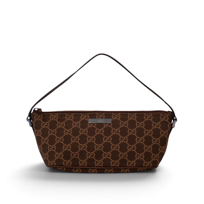 Gucci Monogram Brown Canvas Boat Pochette