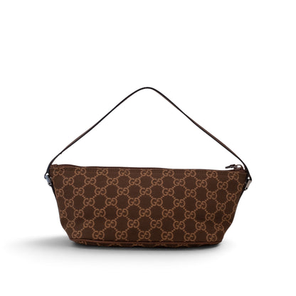 Gucci Monogram Brown Canvas Boat Pochette