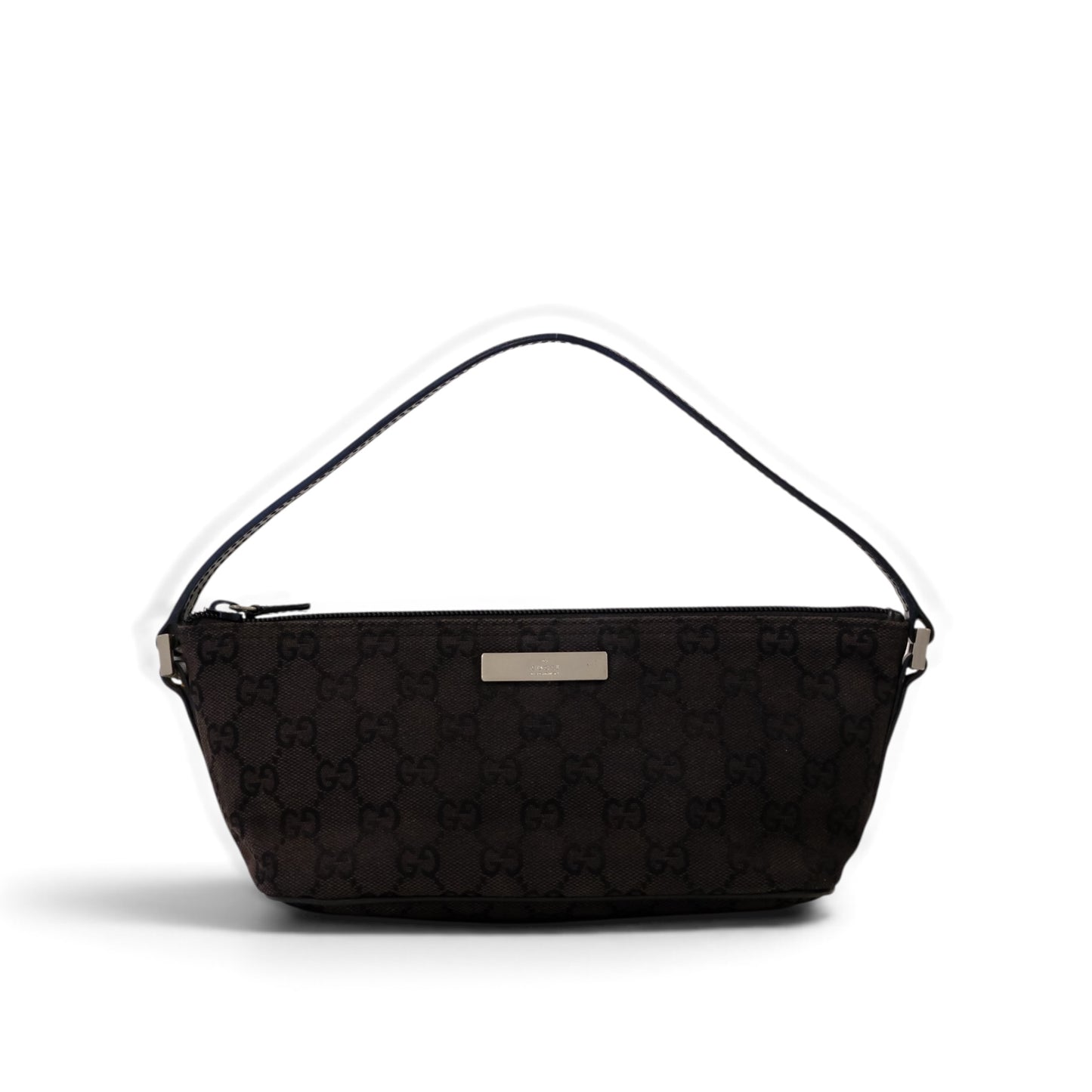 Gucci Monogram Black Canvas Boat Pochette