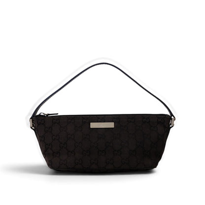 Gucci Monogram Black Canvas Boat Pochette