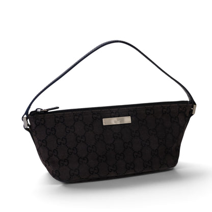 Gucci Monogram Black Canvas Boat Pochette