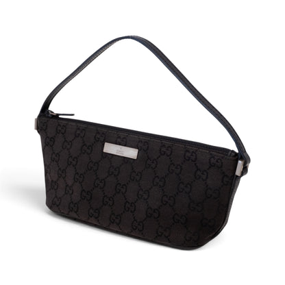 Gucci Monogram Black Canvas Boat Pochette