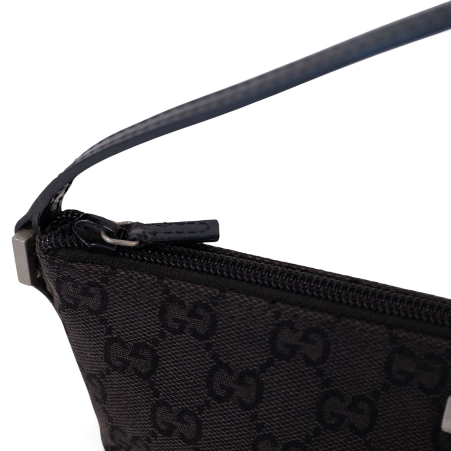 Gucci Monogram Black Canvas Boat Pochette