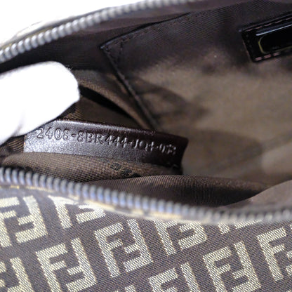 Fendi Brown Zucchino Canvas Pouchette Shoulder Bag