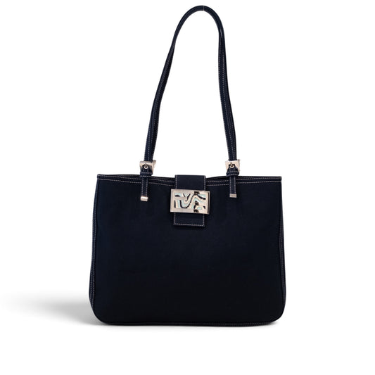 Fendi Navy Canvas Tote Bag