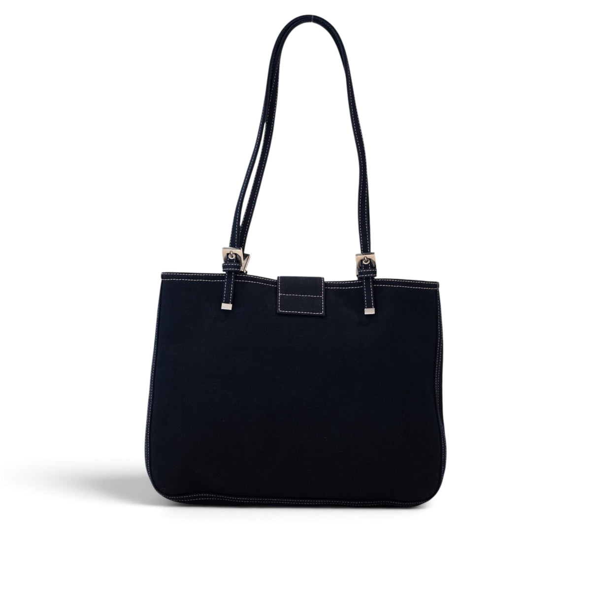 Fendi Navy Canvas Tote Bag