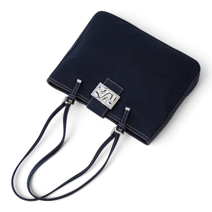 Fendi Navy Canvas Tote Bag