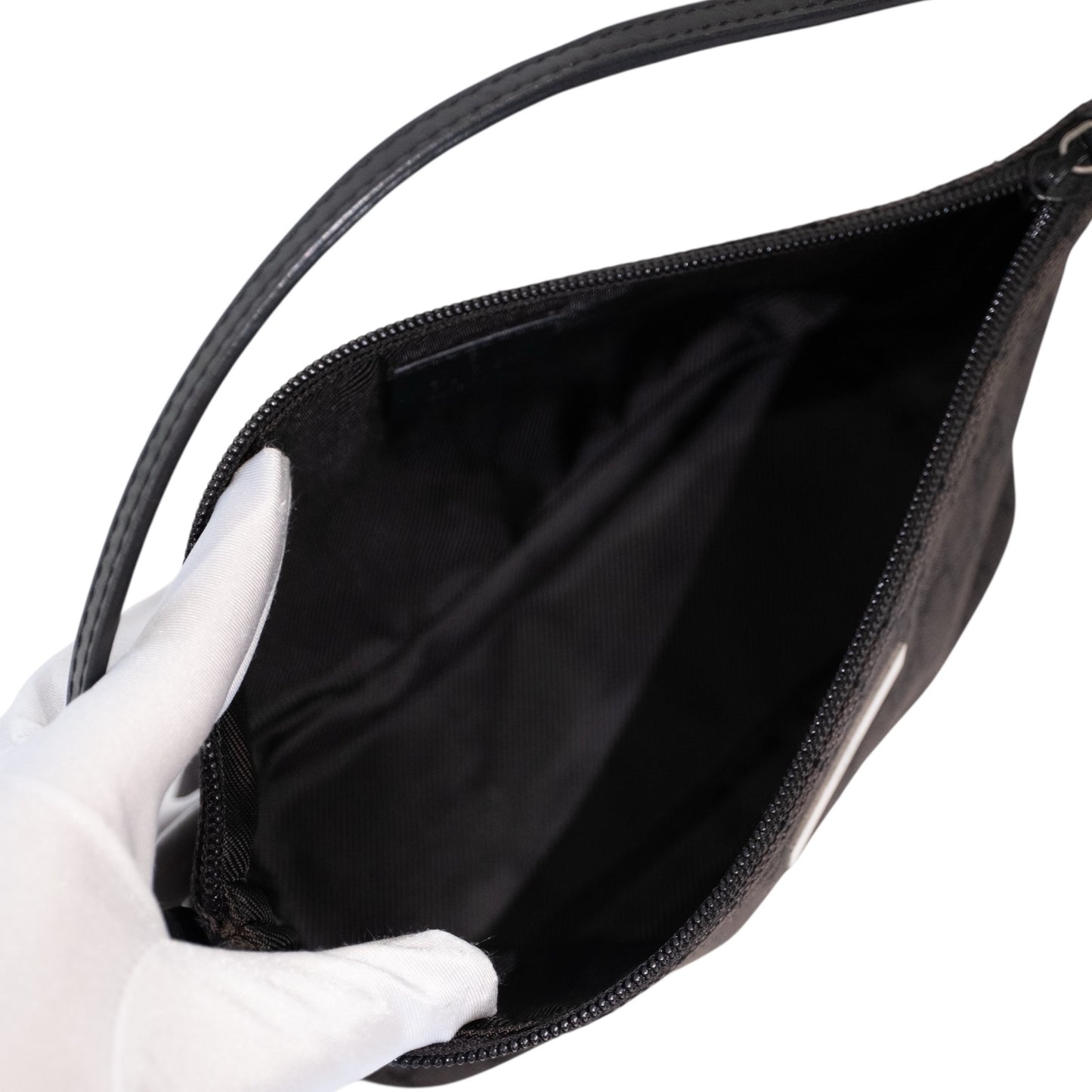 Gucci Monogram Black Canvas Boat Pochette