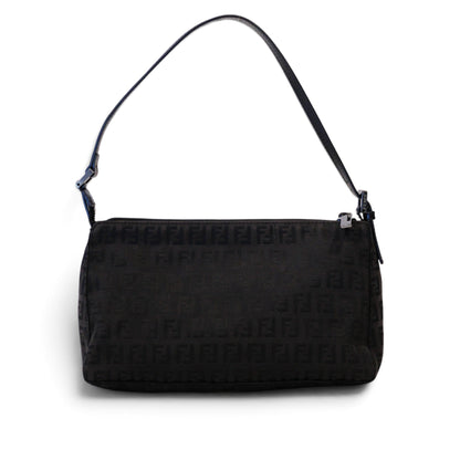 Fendi Black Baguette Cloth Shoulder Bag