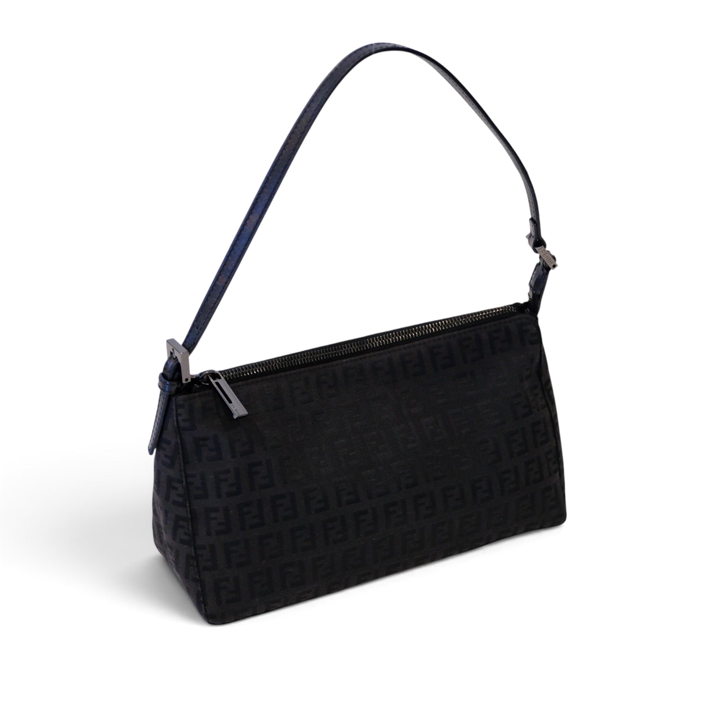 Fendi Black Baguette Cloth Shoulder Bag
