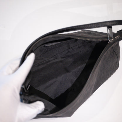 Fendi Black Baguette Cloth Shoulder Bag