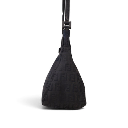 Fendi Black Baguette Cloth Shoulder Bag