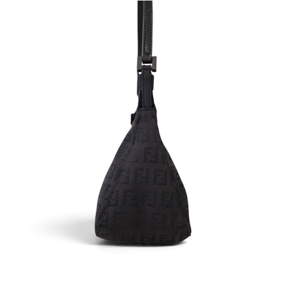 Fendi Black Baguette Cloth Shoulder Bag
