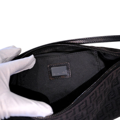 Fendi Black Baguette Cloth Shoulder Bag
