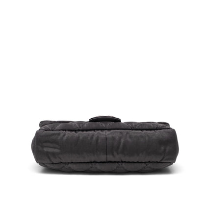 Chanel Black Quilted Satin Classic Flap Bag