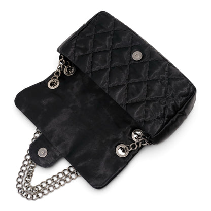Chanel Black Quilted Satin Classic Flap Bag