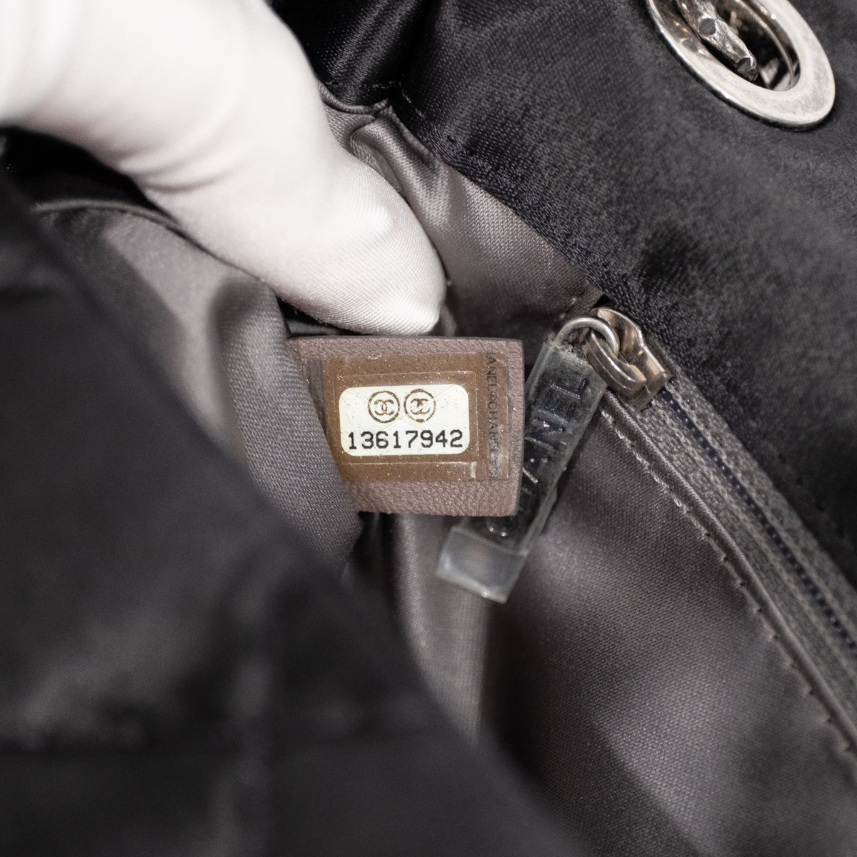Chanel Black Quilted Satin Classic Flap Bag
