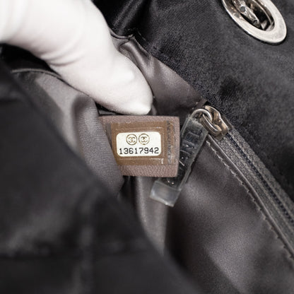 Chanel Black Quilted Satin Classic Flap Bag