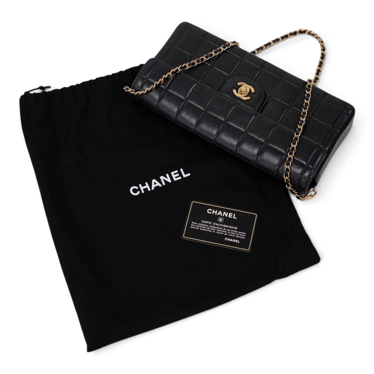 Chanel Chocolate Bar Lambskin Chain Shoulder Bag