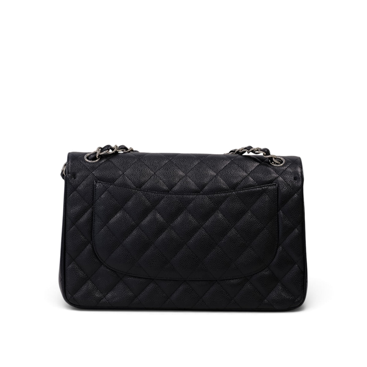 Chanel Classic Jumbo Caviar Silver Hardware Double Flap Bag