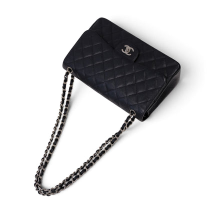 Chanel Classic Jumbo Caviar Silver Hardware Double Flap Bag