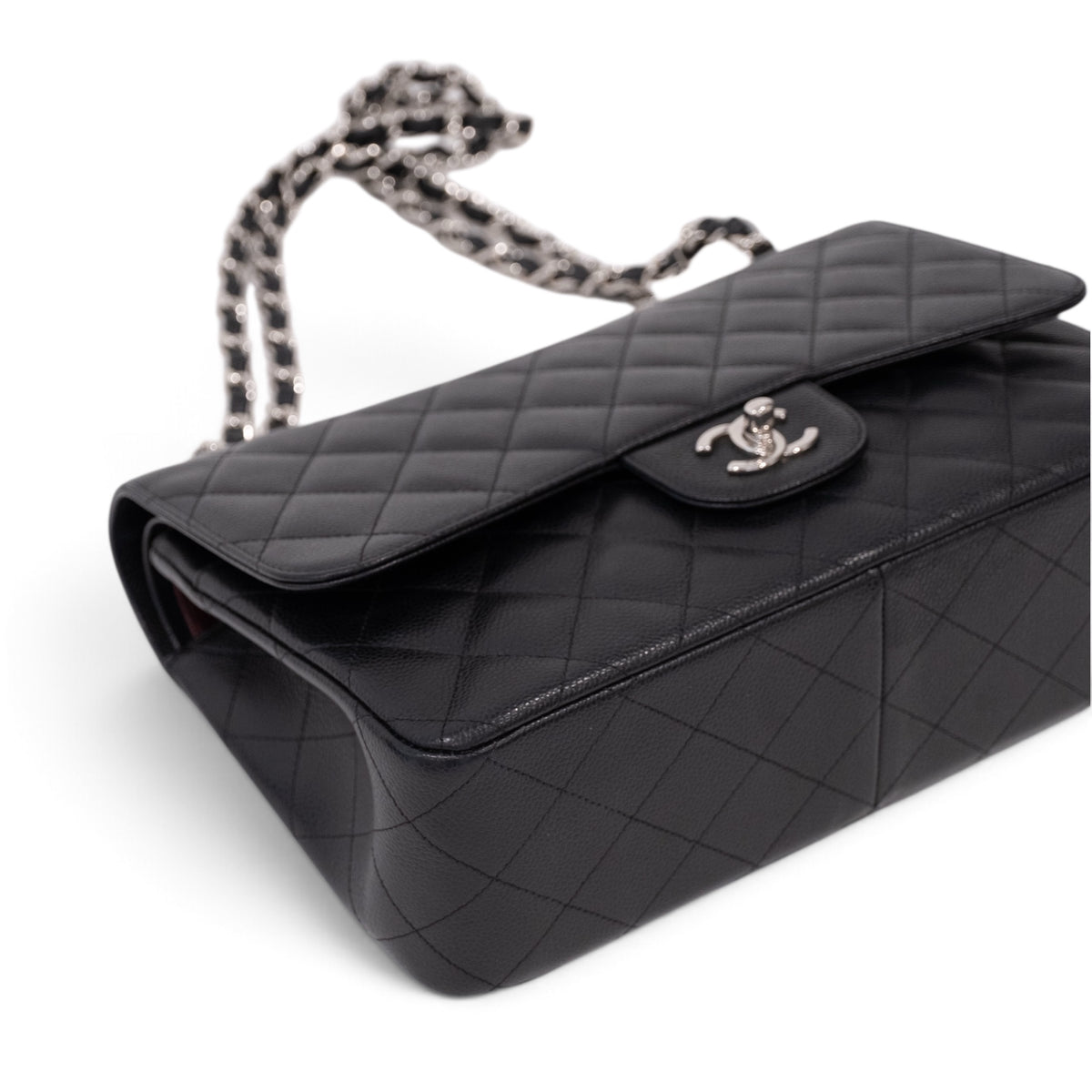Chanel Classic Jumbo Caviar Silver Hardware Double Flap Bag
