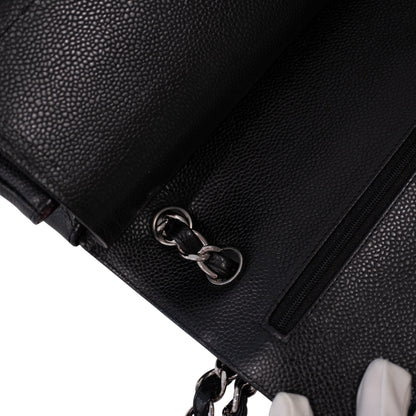 Chanel Classic Jumbo Caviar Silver Hardware Double Flap Bag