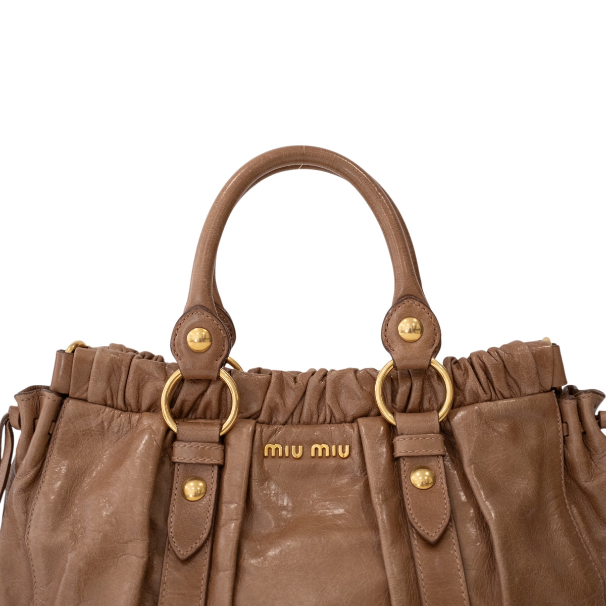 Miu Miu Vitello Lux Bow Tote