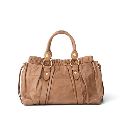 Miu Miu Vitello Lux Bow Tote