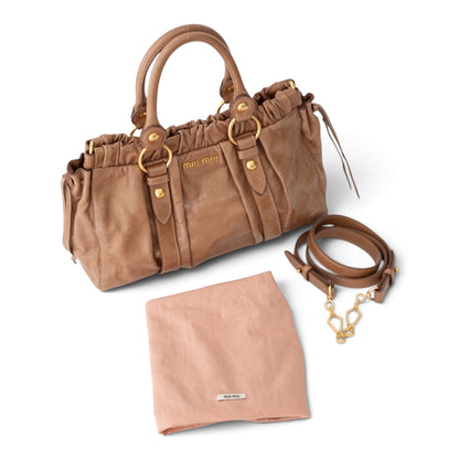 Miu Miu Vitello Lux Bow Tote