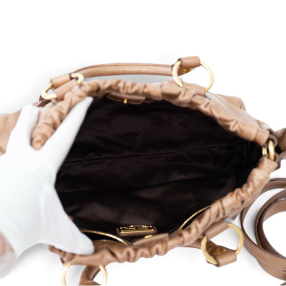 Miu Miu Vitello Lux Bow Tote