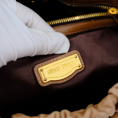 Miu Miu Vitello Lux Bow Tote